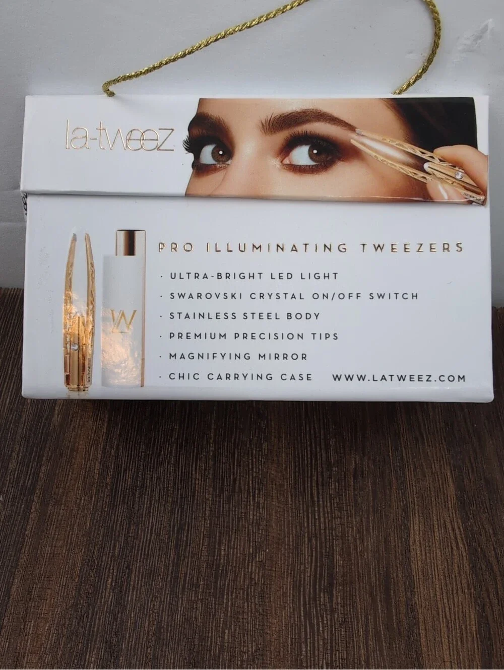 LA-TWEEZ Pro LED Precision Illuminating Tweezers White 24 Karate Gold Plated
